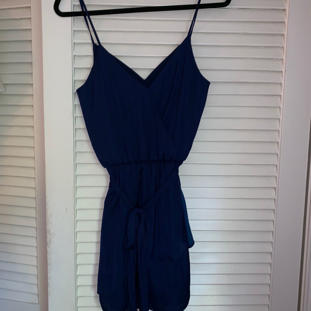 Navy satin dress